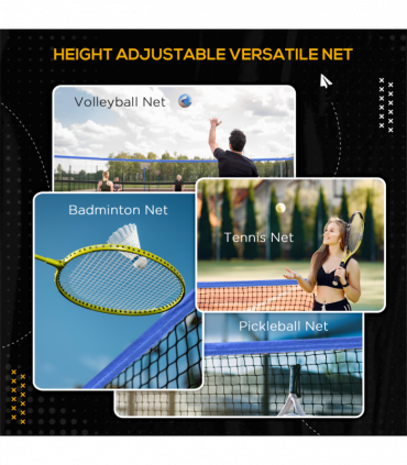 SPORTNOW 4m Badminton Net, Adjustable Sports Net for Tennis, Volleybal, Blue