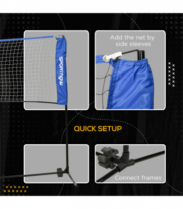 SPORTNOW 4m Badminton Net, Adjustable Sports Net for Tennis, Volleybal, Blue