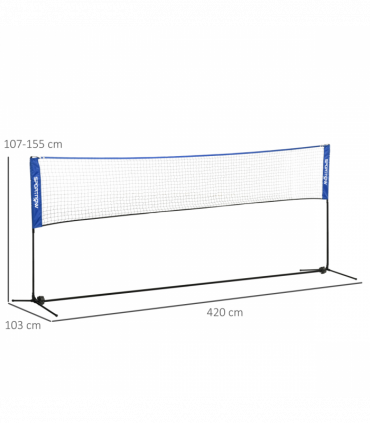 SPORTNOW 4m Badminton Net, Adjustable Sports Net for Tennis, Volleybal, Blue