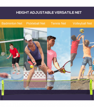 SPORTNOW 4m Badminton Net, Adjustable Sports Net for Tennis, Volleyball