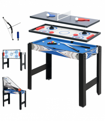SPORTNOW 5 in 1 Multi Games Table Combo Sports Game Table for Kids, Blue