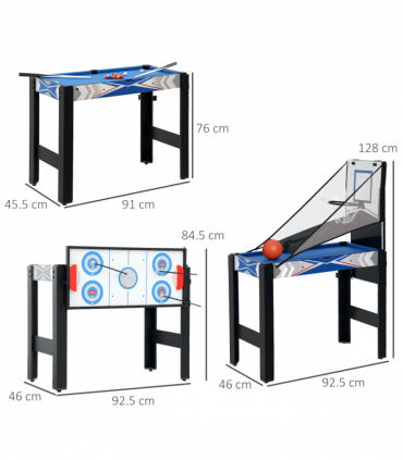 SPORTNOW 5 in 1 Multi Games Table Combo Sports Game Table for Kids, Blue