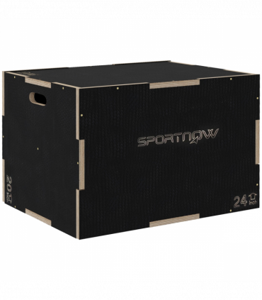 SPORTNOW 51/61/76cm Plyometric Jump Box, Wooden Plyo Box for Home Gym
