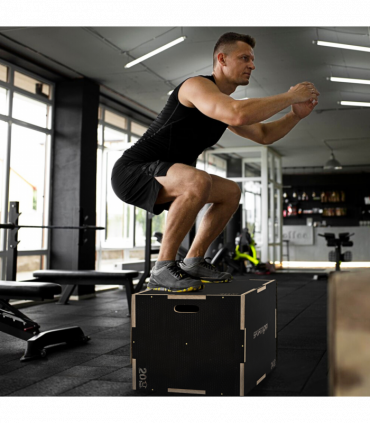 SPORTNOW 51/61/76cm Plyometric Jump Box, Wooden Plyo Box for Home Gym