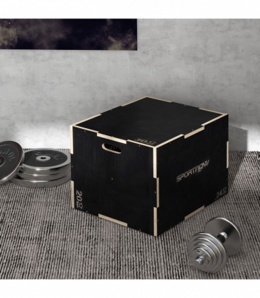 SPORTNOW 51/61/76cm Plyometric Jump Box, Wooden Plyo Box for Home Gym
