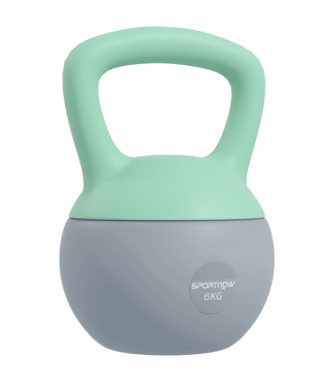 SPORTNOW 6KG Kettlebell with Soft Body and Non-Slip Handle, Grey and Green