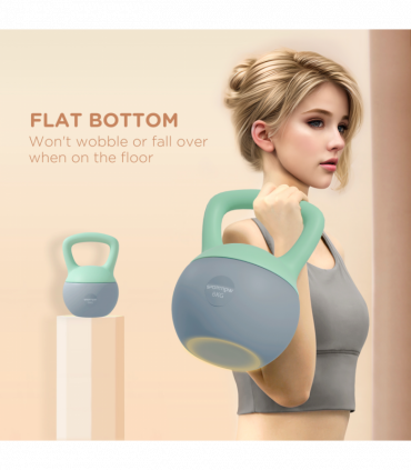 SPORTNOW 6KG Kettlebell with Soft Body and Non-Slip Handle, Grey and Green