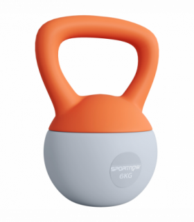 SPORTNOW 6KG Kettlebell with Soft Body and Non-Slip Handle, Orange and Grey