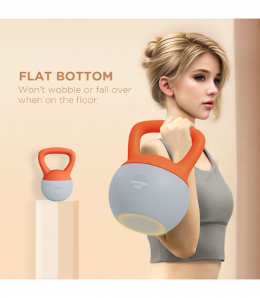 SPORTNOW 6KG Kettlebell with Soft Body and Non-Slip Handle, Orange and Grey