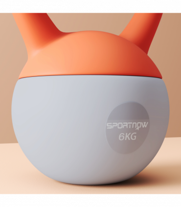SPORTNOW 6KG Kettlebell with Soft Body and Non-Slip Handle, Orange and Grey
