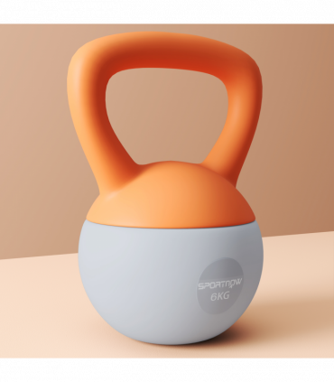 SPORTNOW 6KG Kettlebell with Soft Body and Non-Slip Handle, Orange and Grey