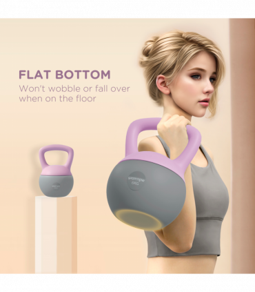 SPORTNOW 6KG Kettlebell with Soft Body and Non-Slip Handle, Purple and Grey