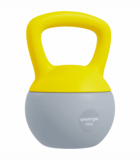 SPORTNOW 6KG Kettlebell with Soft Body and Non-Slip Handle, Yellow and Grey