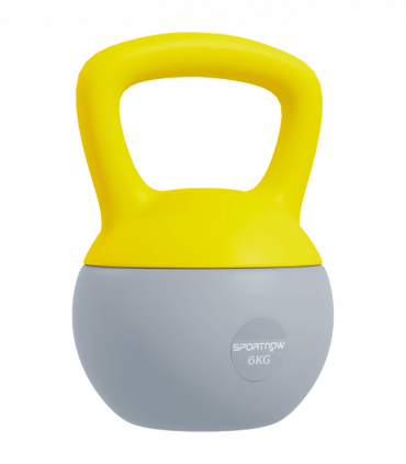 SPORTNOW 6KG Kettlebell with Soft Body and Non-Slip Handle, Yellow and Grey