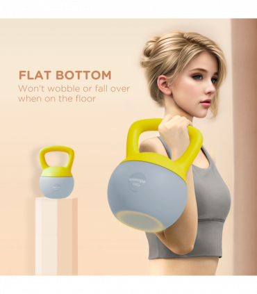 SPORTNOW 6KG Kettlebell with Soft Body and Non-Slip Handle, Yellow and Grey