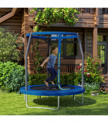 SPORTNOW 6ft Outdoor Trampoline with Safety Enclosure Net, Blue