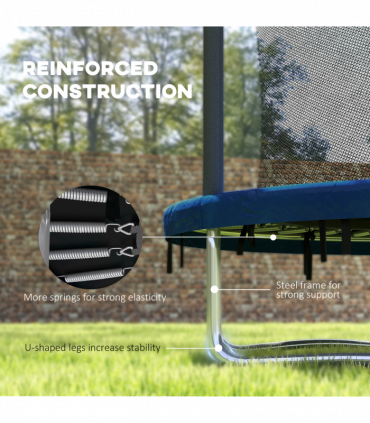 SPORTNOW 6ft Outdoor Trampoline with Safety Enclosure Net, Blue