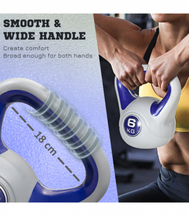 SPORTNOW 6kg Kettle Bell with Handle for Home Gym, Purple and Grey