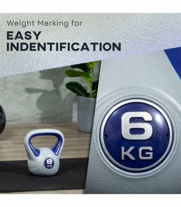 SPORTNOW 6kg Kettle Bell with Handle for Home Gym, Purple and Grey