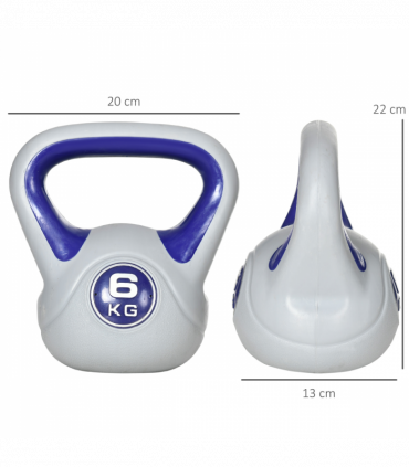 SPORTNOW 6kg Kettle Bell with Handle for Home Gym, Purple and Grey