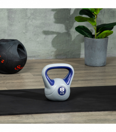 SPORTNOW 6kg Kettle Bell with Handle for Home Gym, Purple and Grey