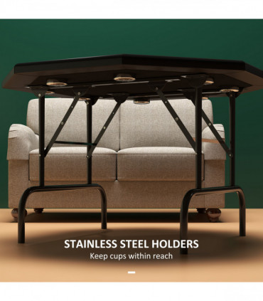 SPORTNOW 8 Player Foldable Poker Table with Cup Holders, Green