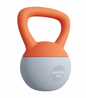 SPORTNOW 8KG Kettlebell with Soft Body and Non-Slip Handle, Orange and Grey