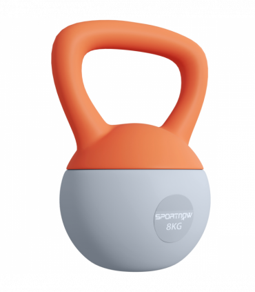 SPORTNOW 8KG Kettlebell with Soft Body and Non-Slip Handle, Orange and Grey