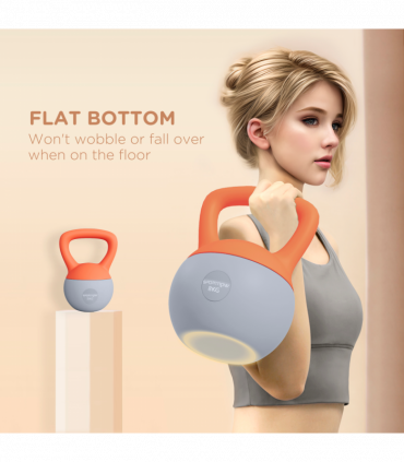 SPORTNOW 8KG Kettlebell with Soft Body and Non-Slip Handle, Orange and Grey