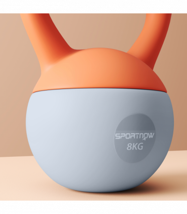 SPORTNOW 8KG Kettlebell with Soft Body and Non-Slip Handle, Orange and Grey