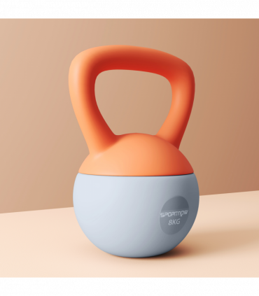 SPORTNOW 8KG Kettlebell with Soft Body and Non-Slip Handle, Orange and Grey