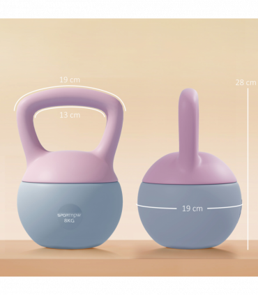 SPORTNOW 8KG Kettlebell with Soft Body and Non-Slip Handle, Purple and Grey