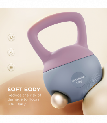 SPORTNOW 8KG Kettlebell with Soft Body and Non-Slip Handle, Purple and Grey