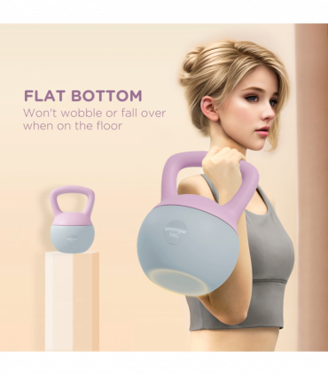 SPORTNOW 8KG Kettlebell with Soft Body and Non-Slip Handle, Purple and Grey