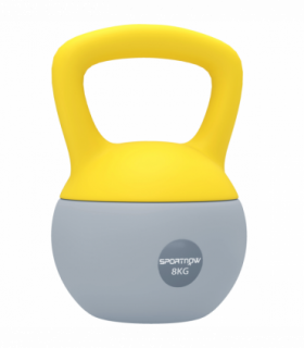 SPORTNOW 8KG Kettlebell with Soft Body and Non-Slip Handle, Yellow and Grey