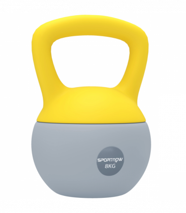 SPORTNOW 8KG Kettlebell with Soft Body and Non-Slip Handle, Yellow and Grey