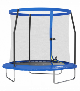 SPORTNOW 8ft Outdoor Trampoline with Safety Enclosure Net, Blue