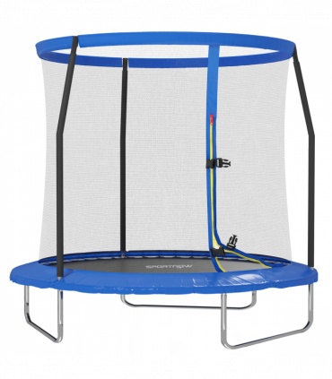 SPORTNOW 8ft Outdoor Trampoline with Safety Enclosure Net, Blue