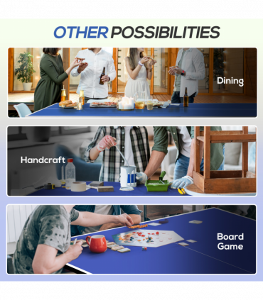 SPORTNOW 9FT Foldable Table Tennis Table with Cover, Net, Paddles, Balls - Blue