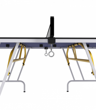 SPORTNOW 9FT Foldable Table Tennis Table with Cover, Net, Paddles, Balls - Blue