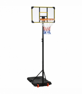 SPORTNOW Adjustable Basketball Hoop and Stand w/ Wheels, 1.8-2.1m, Yellow