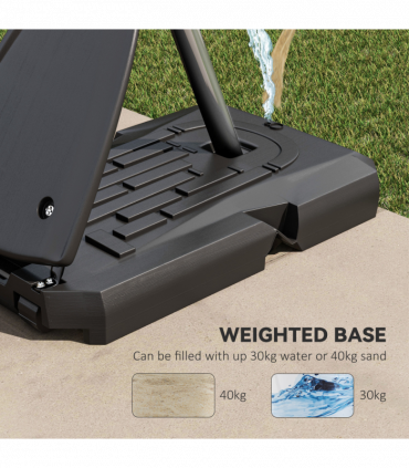 SPORTNOW Adjustable Basketball Hoop with Weighted Base, 2.4-2.9m, Red