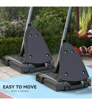 SPORTNOW Adjustable Basketball Hoop with Weighted Base, 2.4-2.9m, Red