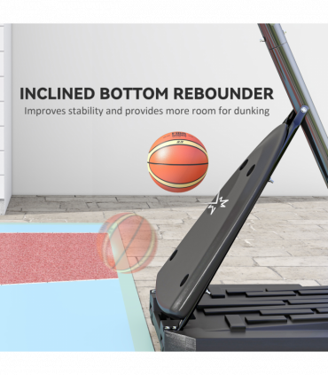 SPORTNOW Adjustable Basketball Hoop with Weighted Base, 2.4-2.9m, Red