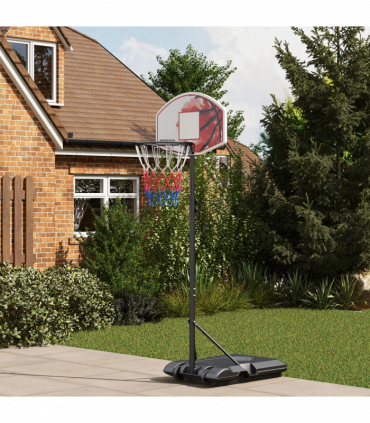 SPORTNOW Adjustable Basketball Stand Net Set System with Wheels, 179-209cm