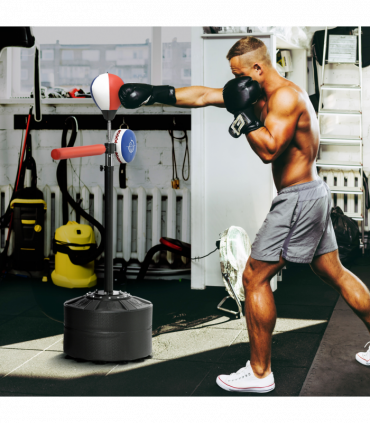 SPORTNOW Adjustable Speed Bag with Stand, Reflex Bar, Multicolour