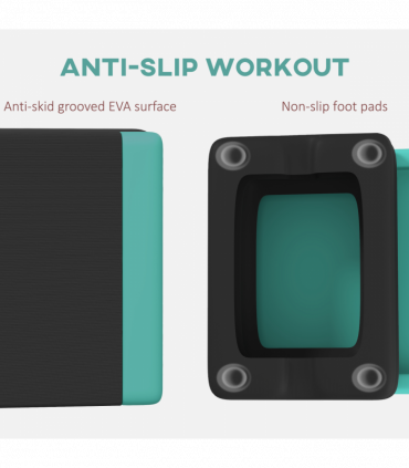 SPORTNOW Aerobic Step, 10.5/15.5/20.5cm Exercise Stepper for Home, Green