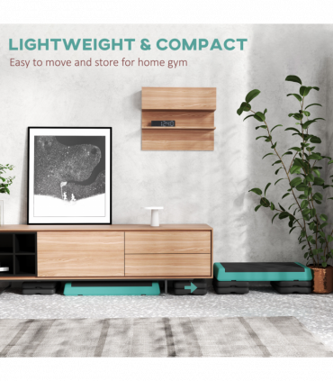 SPORTNOW Aerobic Step, 10.5/15.5/20.5cm Exercise Stepper for Home, Green