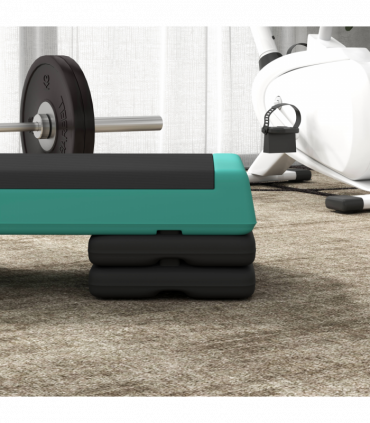 SPORTNOW Aerobic Step, 10.5/15.5/20.5cm Exercise Stepper for Home, Green