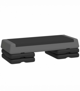 SPORTNOW Aerobic Step, 10.5/15.5/20.5cm Exercise Stepper for Home, Grey